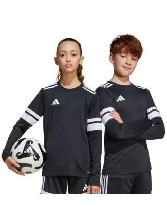 Detské tričko adidas Squadra 25 s dlhým rukávom čierno-biele JJ0047