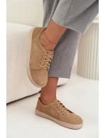 Tenisky typu barefoot z prírodného semišu Zazoo 314 beige