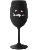 MOJA TERAPIA - čierny pohár na víno 350 ml