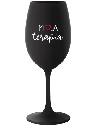 MOJA TERAPIA - čierny pohár na víno 350 ml
