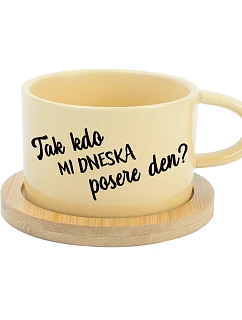 TAK KTO MI DENNEŠNE ZACHRÁNIŠ DEŇ? - žltý pohár na makrónky 200 ml