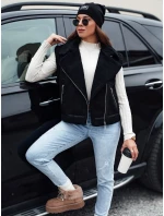 Dámska semišová vesta s ovčou kožušinou WOOLZIP čierna FashionStreet TY4742 Dámska semišová vesta s ovčou kožušinou WOOLZIP čierna FashionStreet TY4742