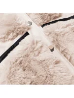 Krémová dámska vesta s kožušinkou (BR9593-46)