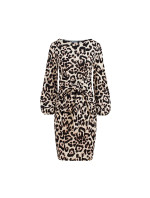 Šaty so zaväzovaním v páse Numoco JENNY - leopardia potlač
