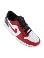 Air Jordan 1 Low FlyEase M DM1206-163 Red and White with Black - Nike