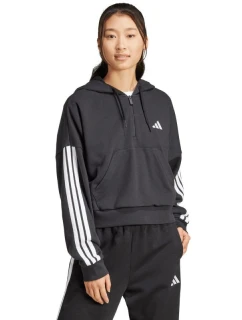 Dámska mikina adidas Essentials French Terry Quarter-Zip Hoodie black JN1956