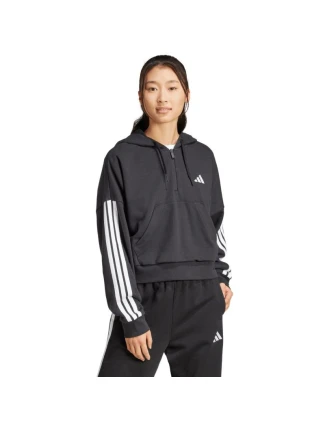 Dámska mikina adidas Essentials French Terry Quarter-Zip Hoodie black JN1956