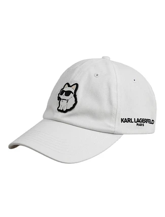 Čiapka Karl Lagerfeld Paris Choupette Strapback, biela – L5WH7944 wht Čiapka Karl Lagerfeld Paris Choupette Strapback, biela – L5WH7944 wht