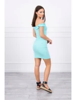 Španielske šaty s volánikmi mint