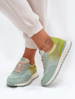 Skórzane Buty Sportowe Z Siateczką Damskie Vinceza 66775 Zielone