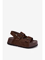 Semišové sandále na platforme Big Star TT274236 chocolate Semišové sandále na platforme Big Star TT274236 chocolate