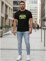 Pánske tričko s potlačou auta čierne FashionStreet NX5015R