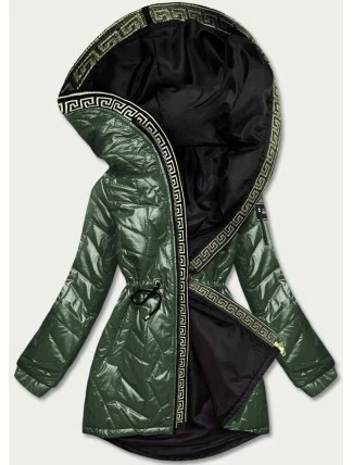Zelená dámska bunda s ozdobným prešívaním (B8092-10) Zelená dámska bunda s ozdobným prešívaním (B8092-10)