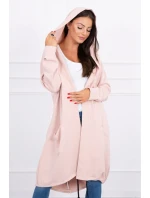 Oversize pláštenka s kapucňou tmavo púdrovo ružová