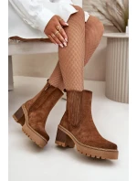 Dámske členkové topánky na podpätku Eco Suede Insulated Dark Brown Nevitas Dámske členkové topánky na podpätku Eco Suede Insulated Dark Brown Nevitas