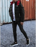 Pánska prešívaná zimná bunda s kapucňou čierna FashionStreet TX4930