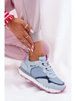 Zamszowe Lekkie Buty Sportowe Damskie Big Star RR274236 HI-POLY SYSTEM Niebieskie
