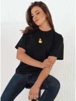 Dámske tričko s nášivkou MIA ROSE black FashionStreet RY2255