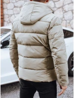 Pánska prešívaná zimná bunda s kapucňou v svetlo béžovej farbe FashionStreet TX5063 Pánska prešívaná zimná bunda s kapucňou v svetlo béžovej farbe FashionStreet TX5063