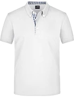 Daiber JN 964 Pánske piqué polo s gombíkmi 02.0964 biela/námornícka modrá/biela