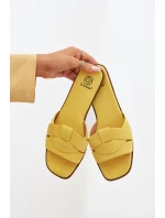 Dámské ploché sandály s pásky Eko Zamszové Žluté Florane