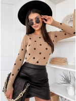 Dámsky sveter Athena camel FashionStreet MY2053 Dámsky sveter Athena camel FashionStreet MY2053