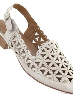 Dámske zlaté sandále na nízkom podpätku Jezzi ASA222-16