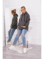 Mikina Warm-up s polovičným zipsom v grafitovej farbe