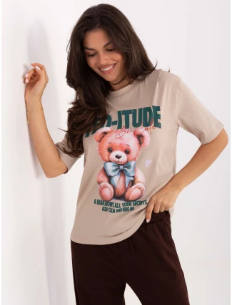 Tričko D12083AI02799A béžová