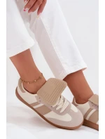 Niskie Sneakersy Damskie Z Wywiniętym Językiem Beżowe Ardira