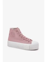Dámske plátenné tenisky na platforme Big Star - ružové