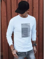 Pánska biela mikina s potlačou FashionStreet BX5354