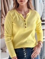 Dámske tričko s dlhým rukávom FELORIA žltá FashionStreet RY2778 Dámske tričko s dlhým rukávom FELORIA žltá FashionStreet RY2778