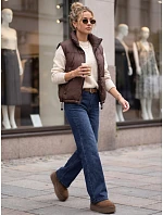 Dámske džínsy so širokými nohavicami a opaskom, modré, FashionStreet UY3125