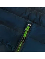 Tmavo modro-šedá prešívaná dámska bunda s kapucňou (8M912-215) Tmavo modro-šedá prešívaná dámska bunda s kapucňou (8M912-215)