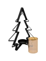 KOVOVÝ SVIETNIK 31,5 CM VIANOČNÝ STROMČEK SĽUDA