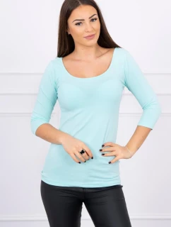 Blúzka s okrúhlym výstrihom mätová