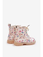 Dziecięce Botki Ocieplane Z Suwakiem Jednorożce Beżowe Tiptop