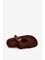 Dámské Mule z umělé semišové hnědé Melvia