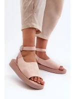 Wygodne Sandały Damskie Na Platformie Różowe Rubie