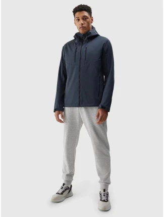 Pánska vetruodolná bunda softshell s membránou 8000 4F - sivá