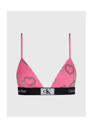 Dámska podprsenka 000QF7478E KCC pink with hearts - Calvin Klein Dámska podprsenka 000QF7478E KCC pink with hearts - Calvin Klein