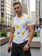 Pánske biele tričko s potlačou FashionStreet RX4993