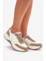 Zamszowe Sneakersy Damskie Na Platformie Big Star RR274A344 HI-POLY SYSTEM Beżowe