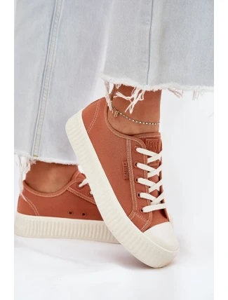 Dámske plátenné tenisky na platforme Big Star - oranžové