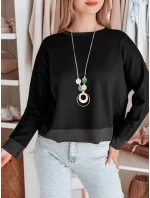 Dámska oversize maslová mikina s príveskom NUBISS čierna FashionStreet RY2802 Dámska oversize maslová mikina s príveskom NUBISS čierna FashionStreet RY2802