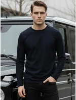 Pánske tmavomodré tričko s dlhým rukávom FashionStreet LX0580