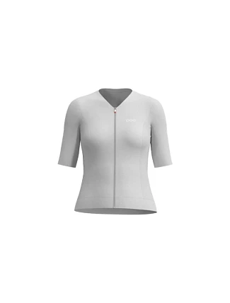 Cyklistické tričko POC W's Raceday S/S Jersey, biele