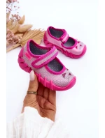 Papcie Baleriny Błyszczące Kotki Befado 109P235 Różowe