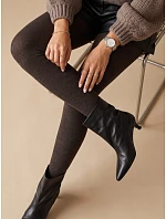 Dámske hrubé bavlnené pančucháče s vysokým krytím v čokoládovej farbe FashionStreet UY3218 Dámske hrubé bavlnené pančucháče s vysokým krytím v čokoládovej farbe FashionStreet UY3218